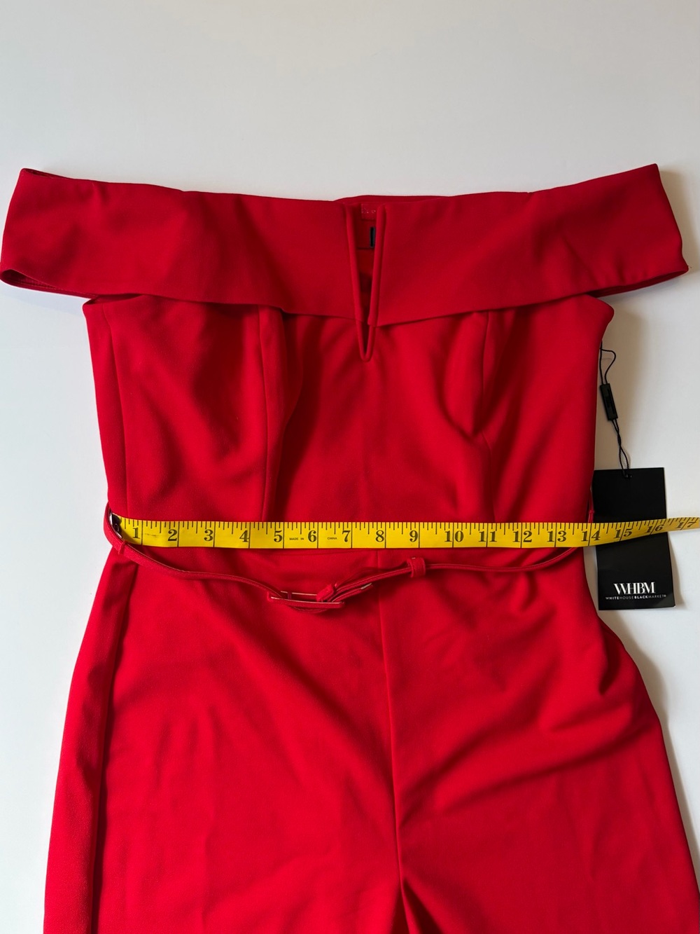 White House Black Market Ruby Rush Belted Jumpsuit NWT 6P - Picture 11 of 12